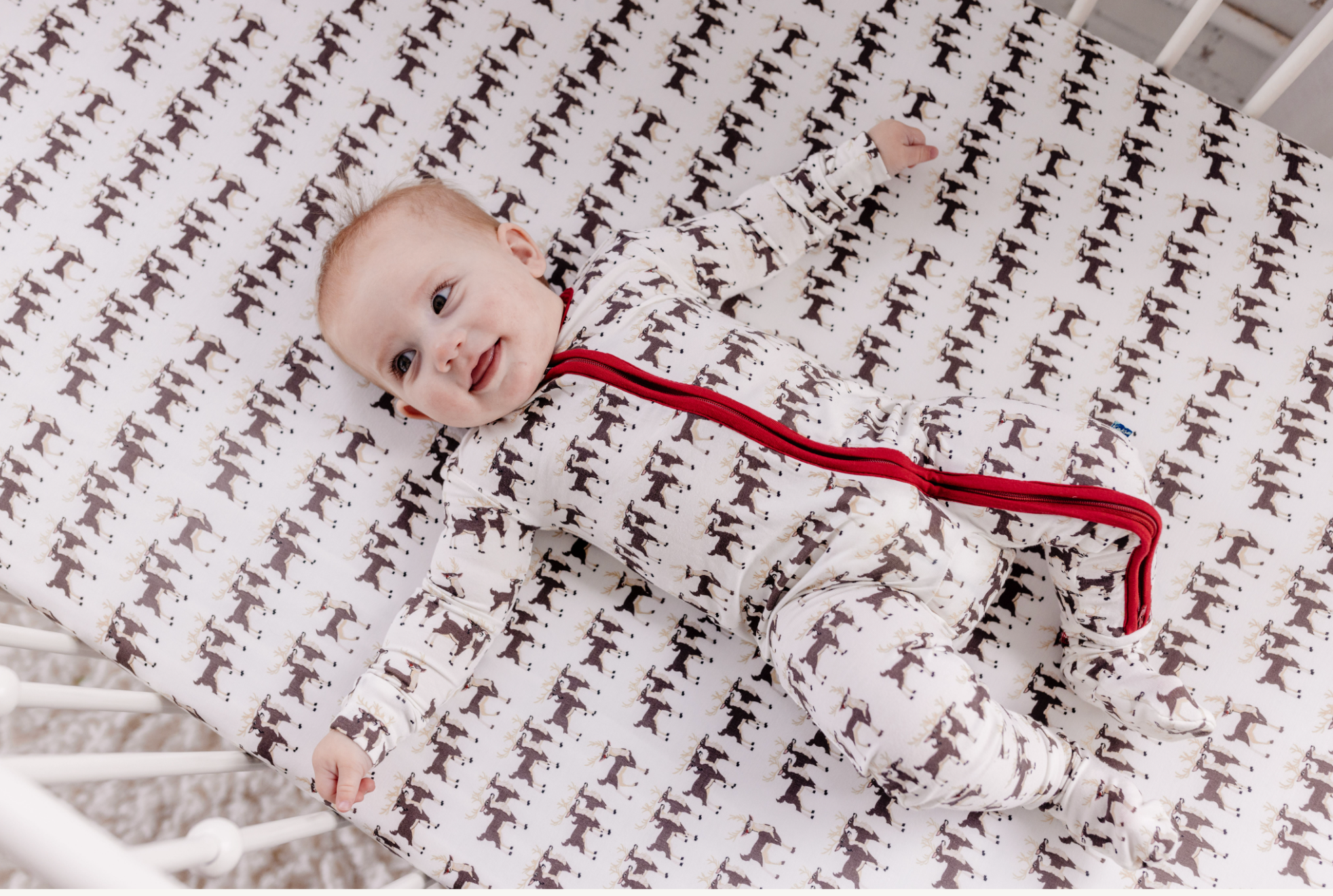 reindeer print footie