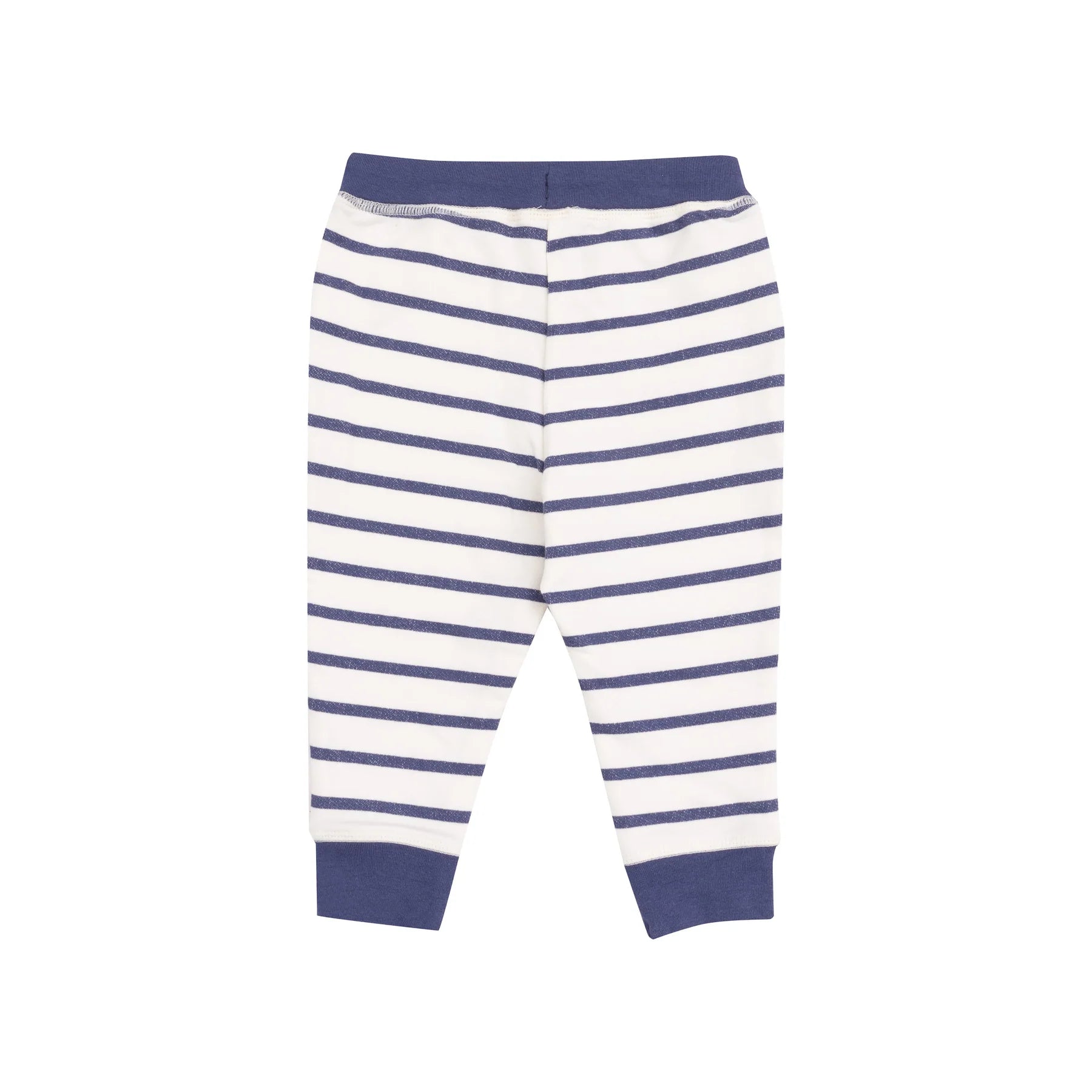 navy and white striped french terry hoodie and jogger set