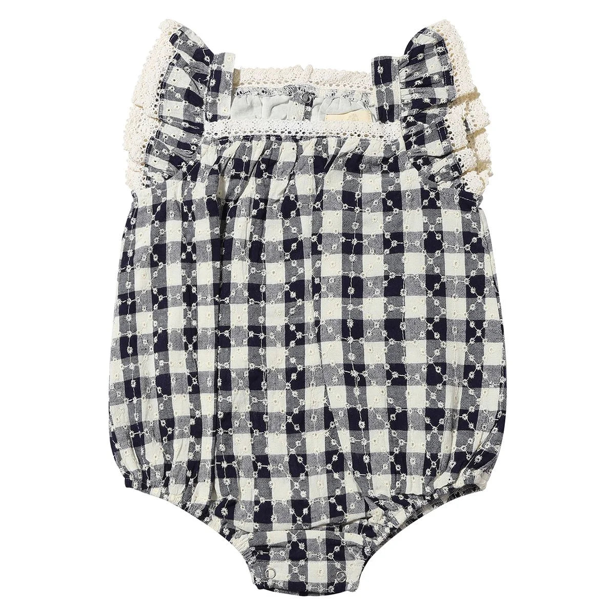 navy check baby bubble