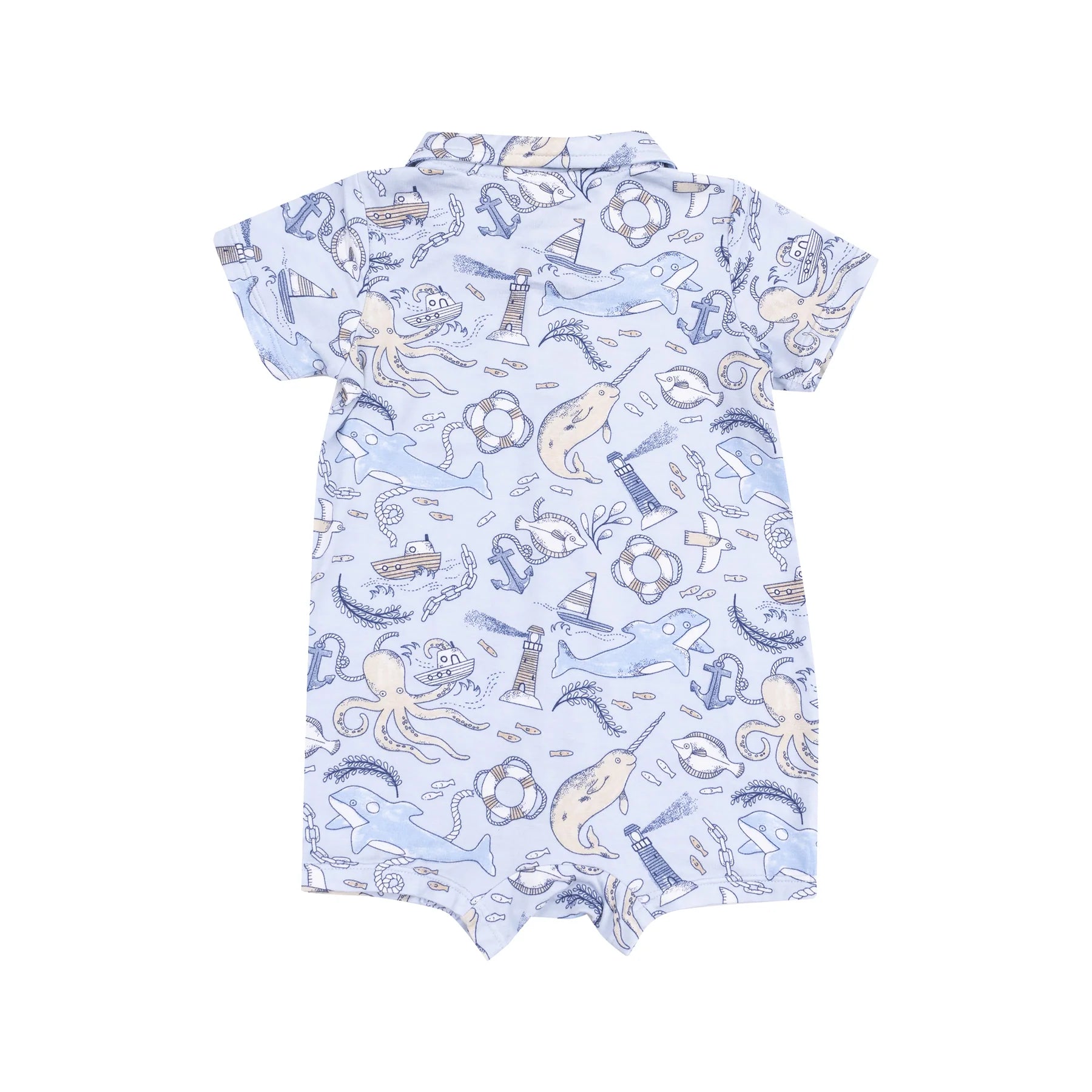 blue nautical notebook romper