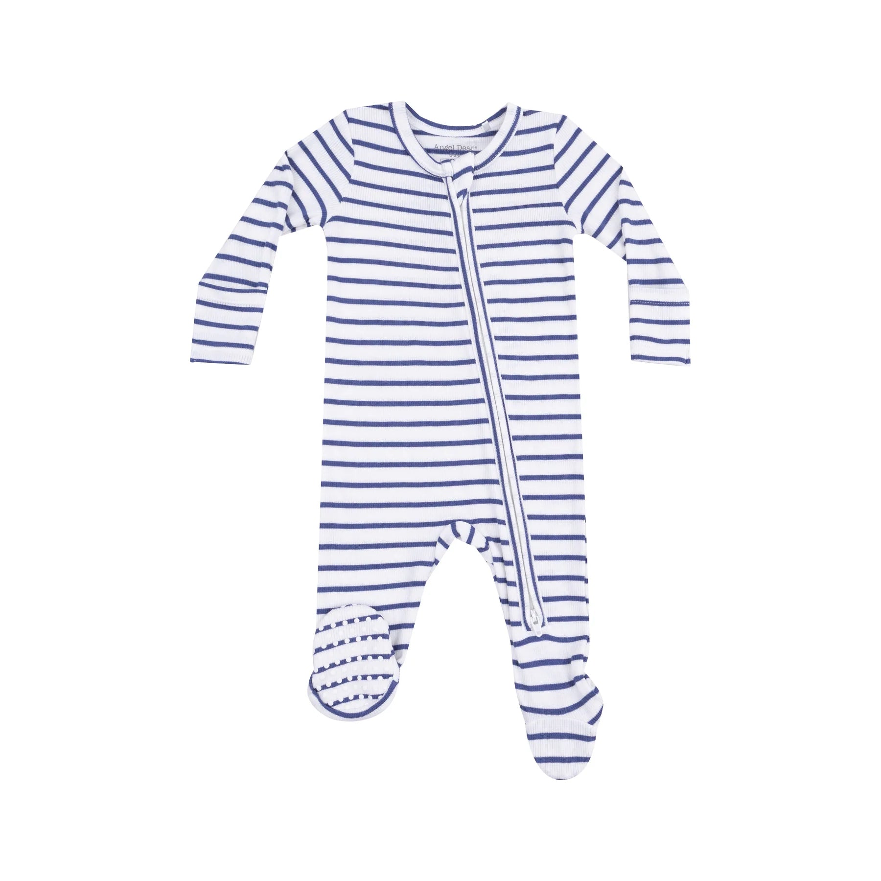navy stripe footie