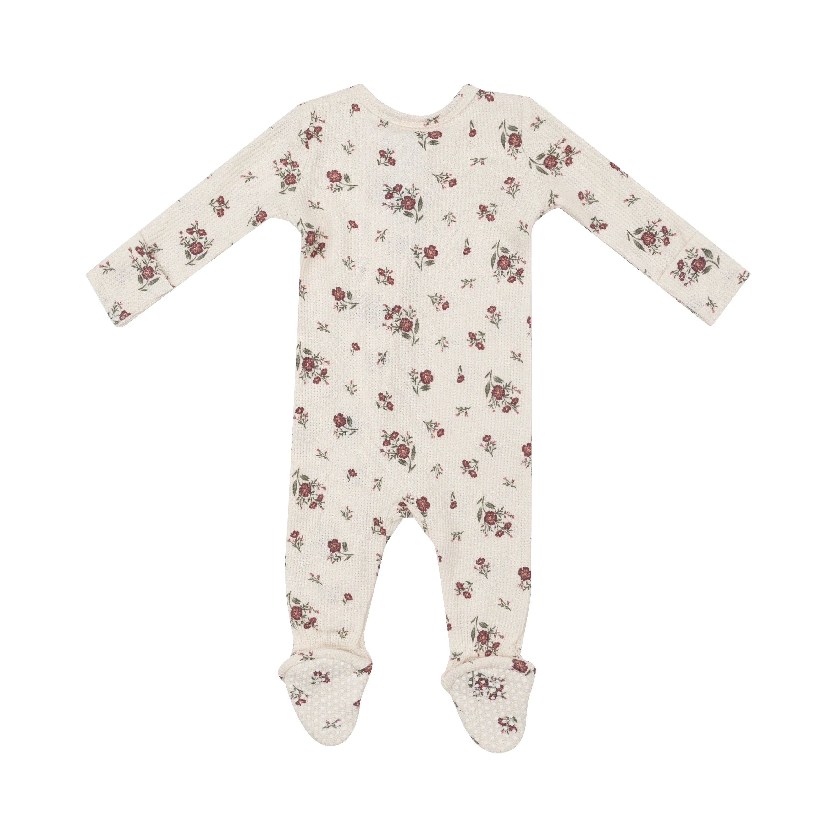 floral waffle footie