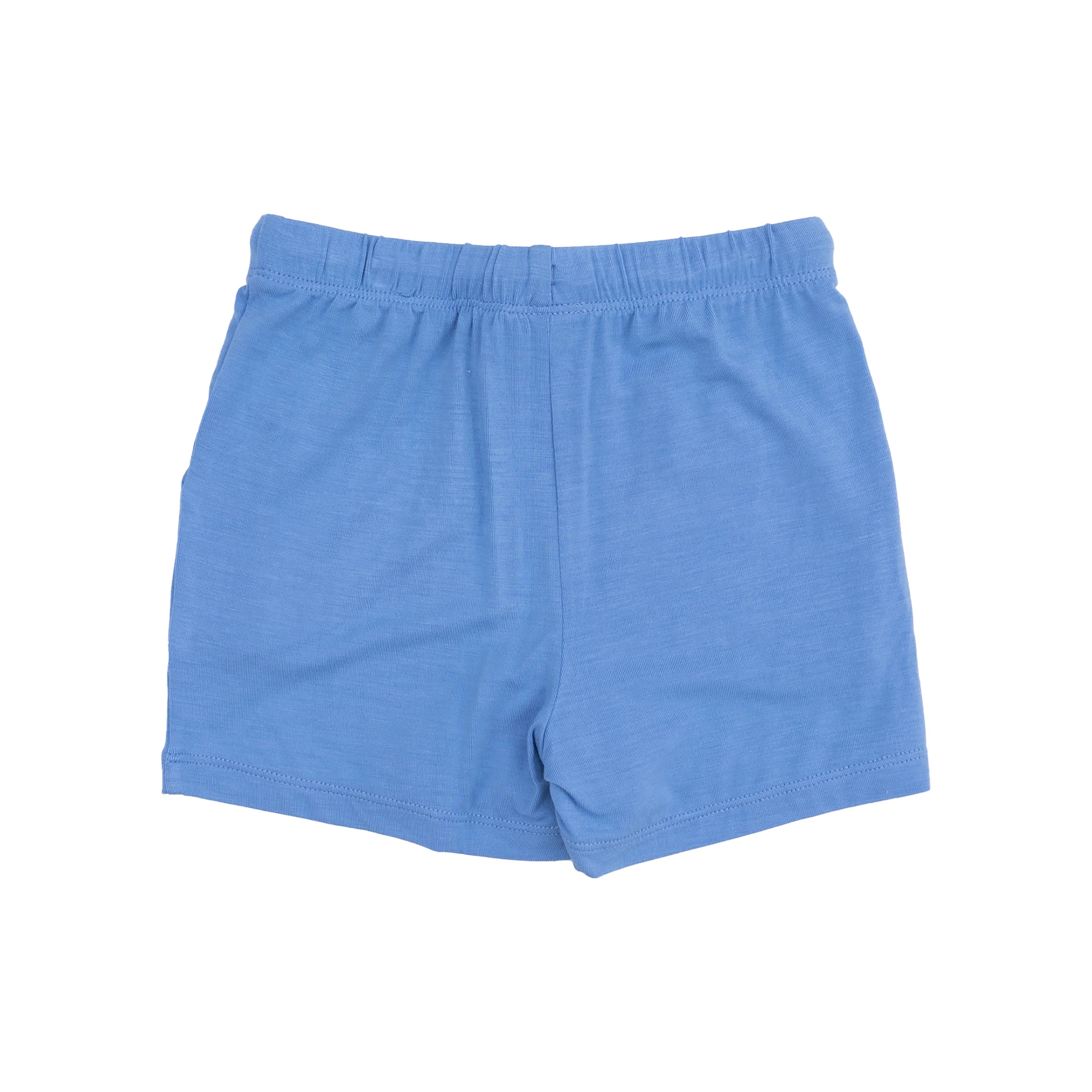 back of blue shorts