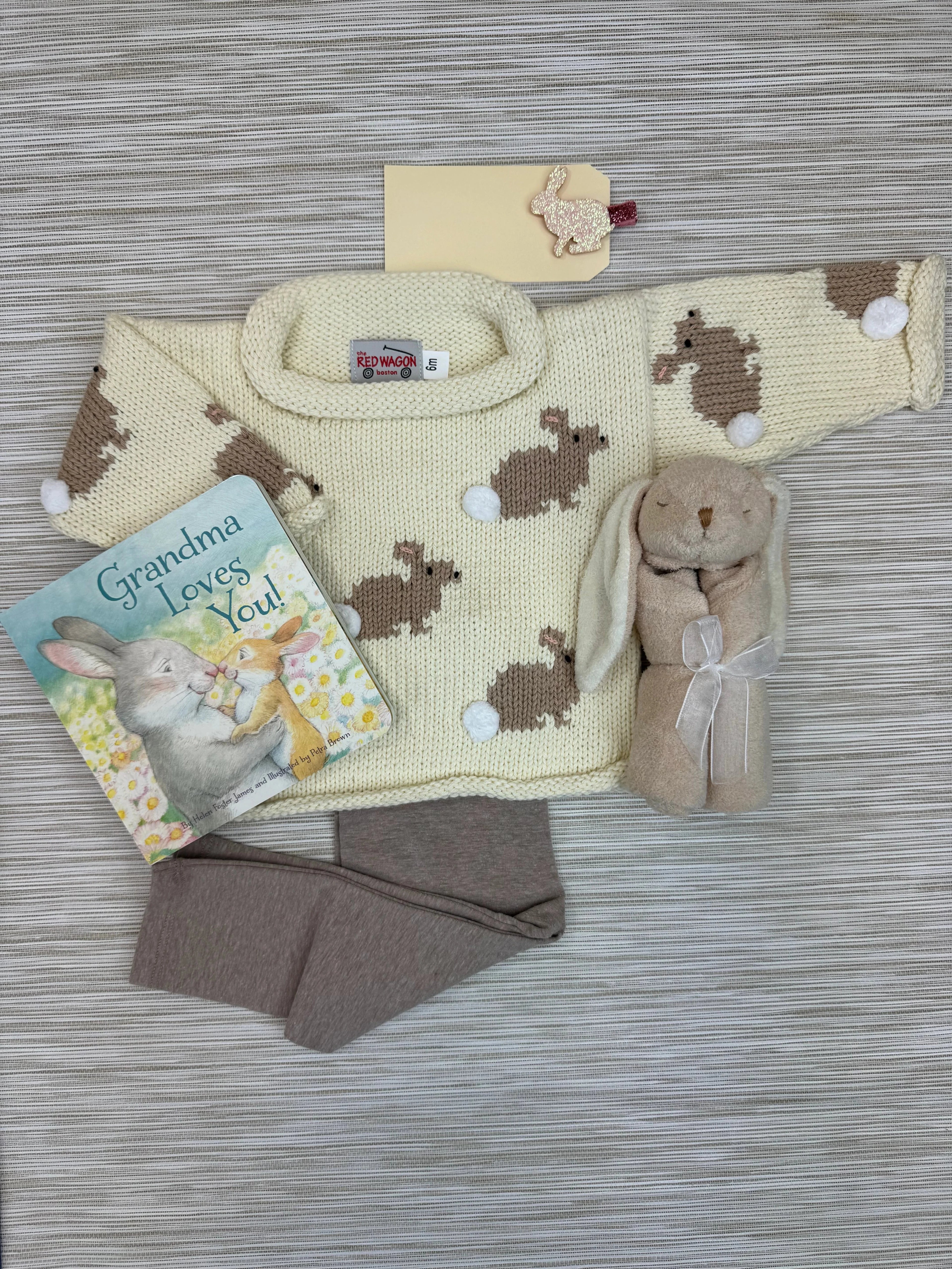 bunny sweater with sand leggings