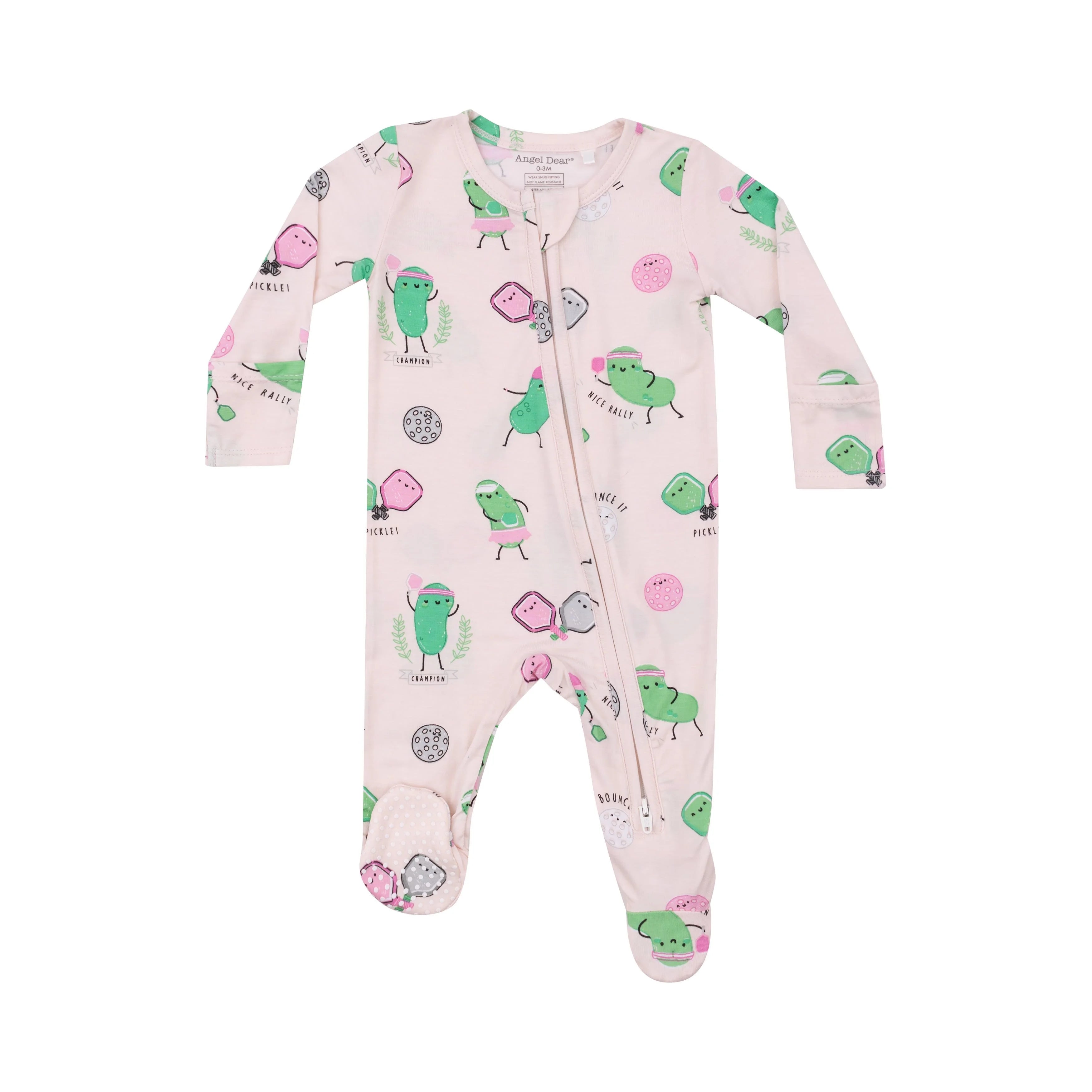 pink pickleball baby footie