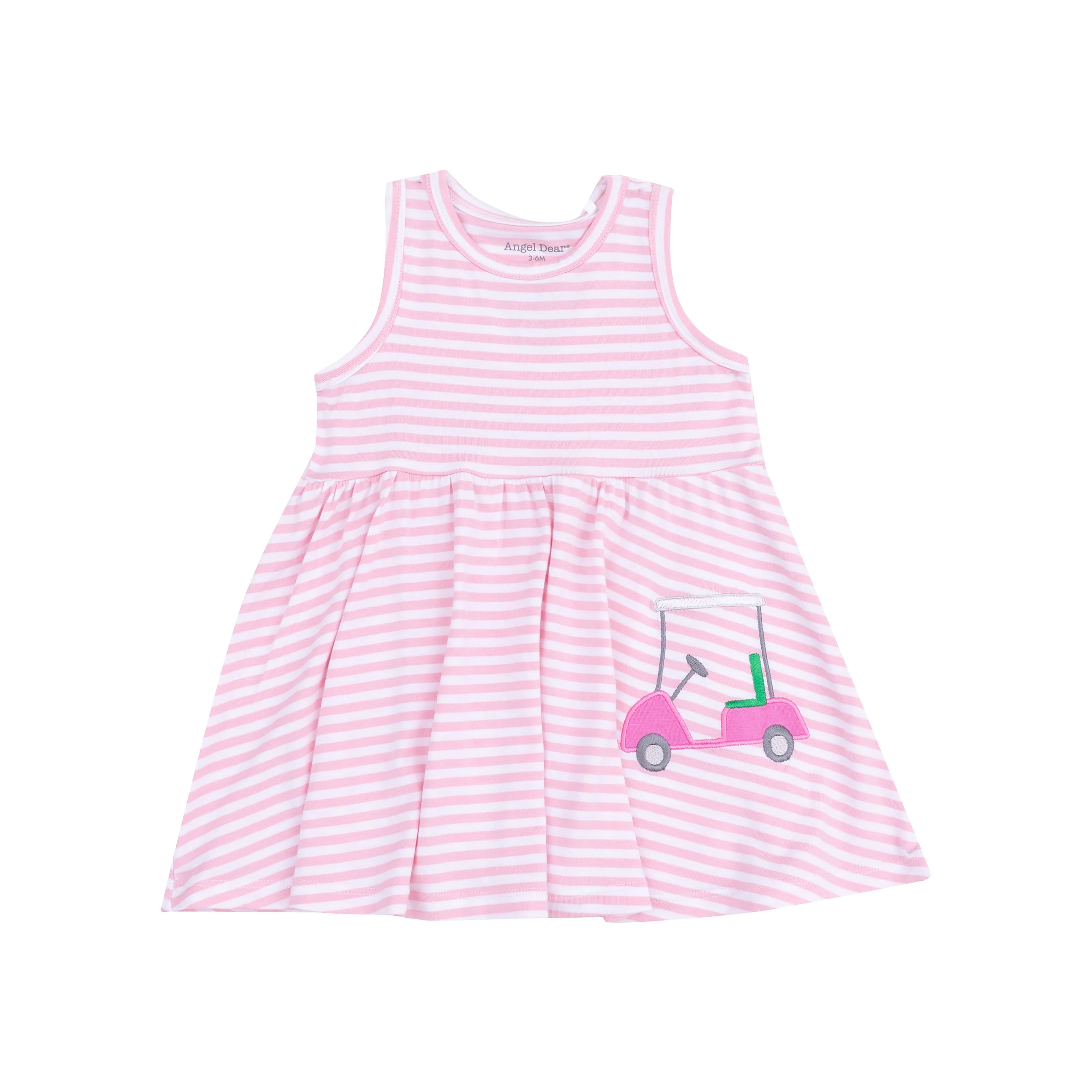 pink striped golf kids dress