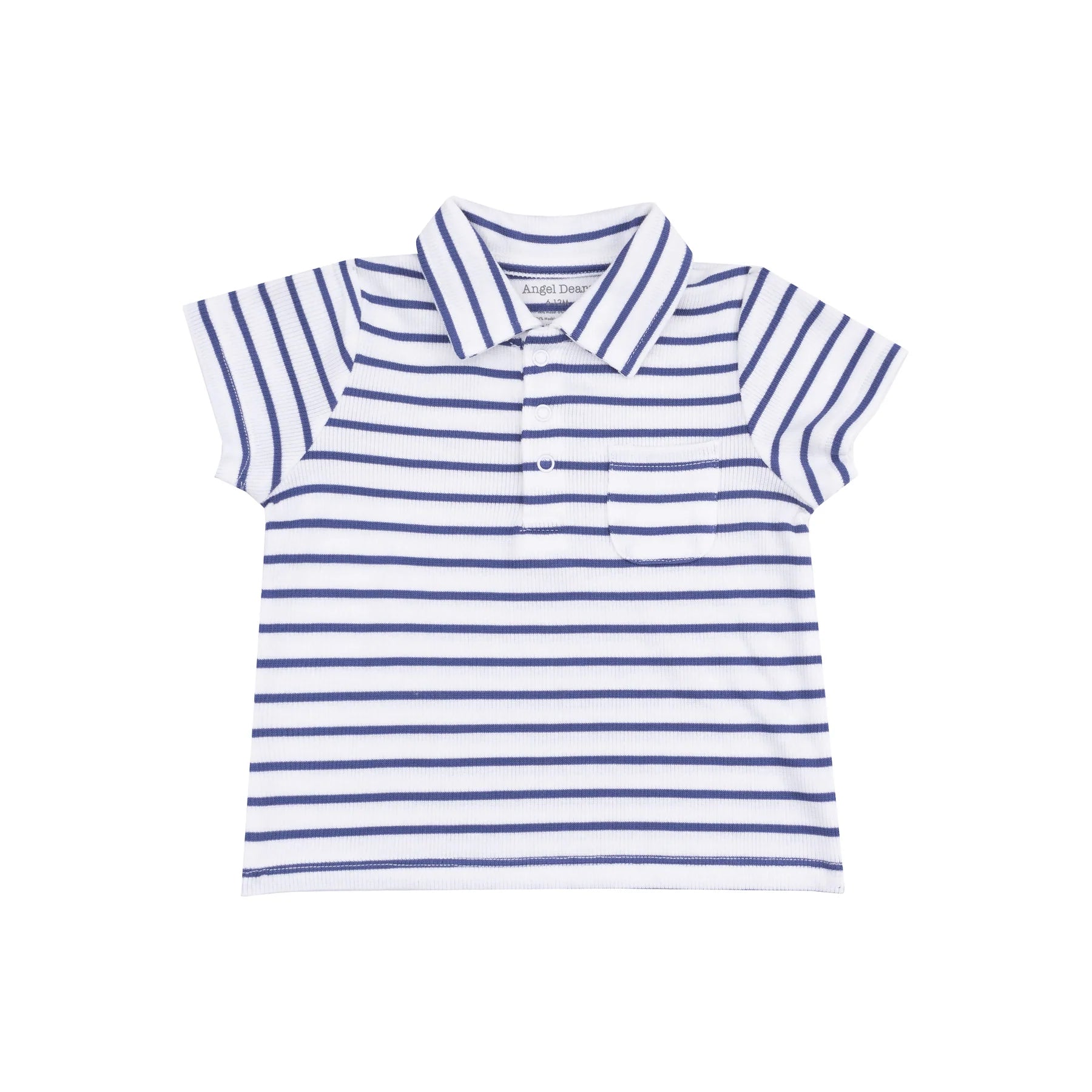 navy stripe polo and navy shorts kids set