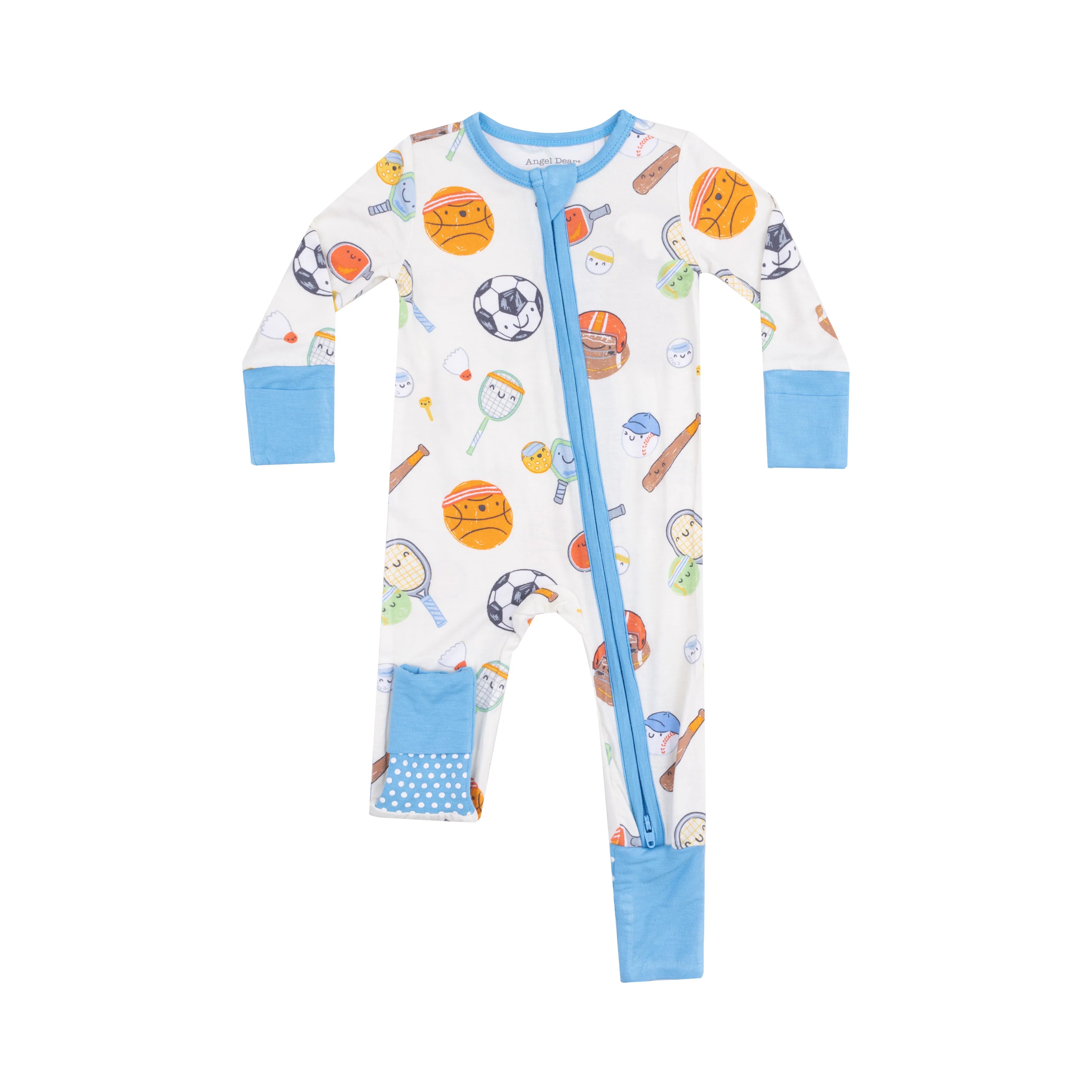 long romper with sports print