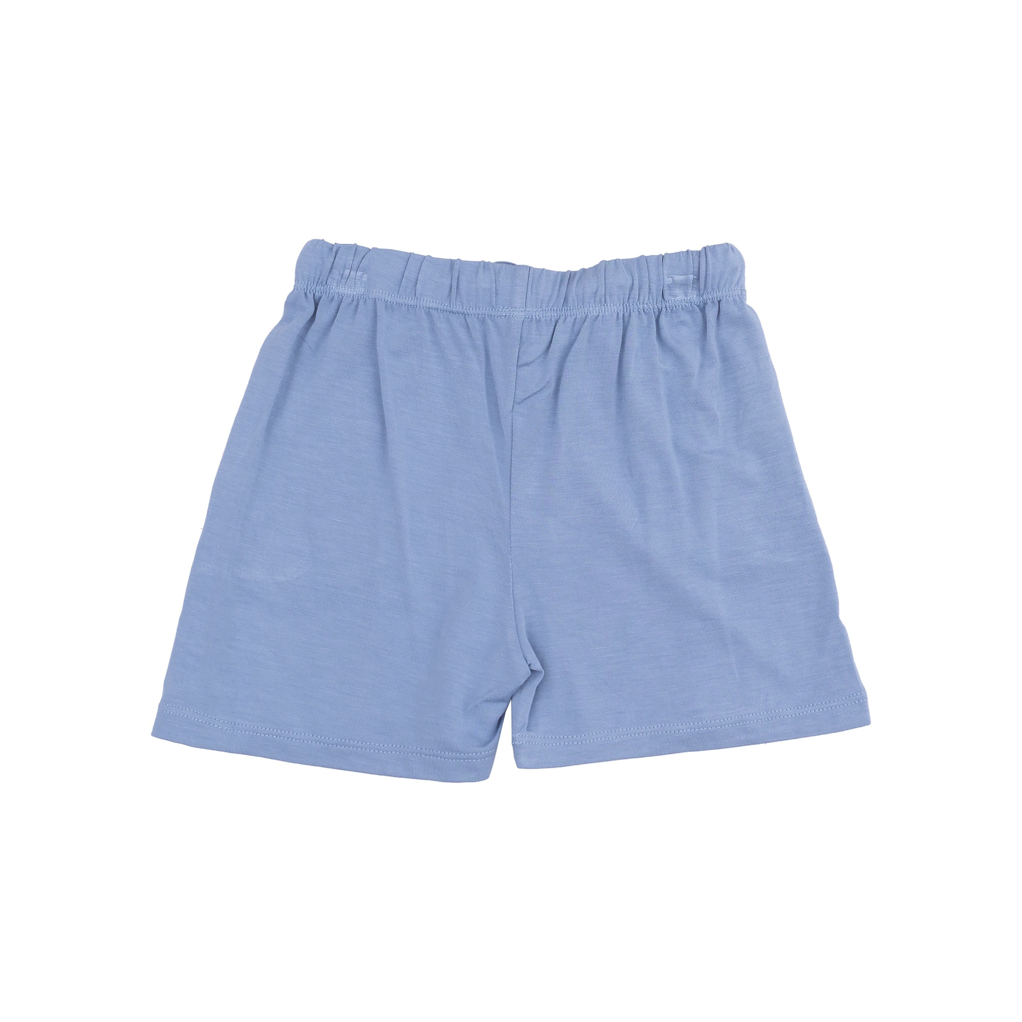 White/Blue Tugboats Crewneck Tee & Short 2pc Set