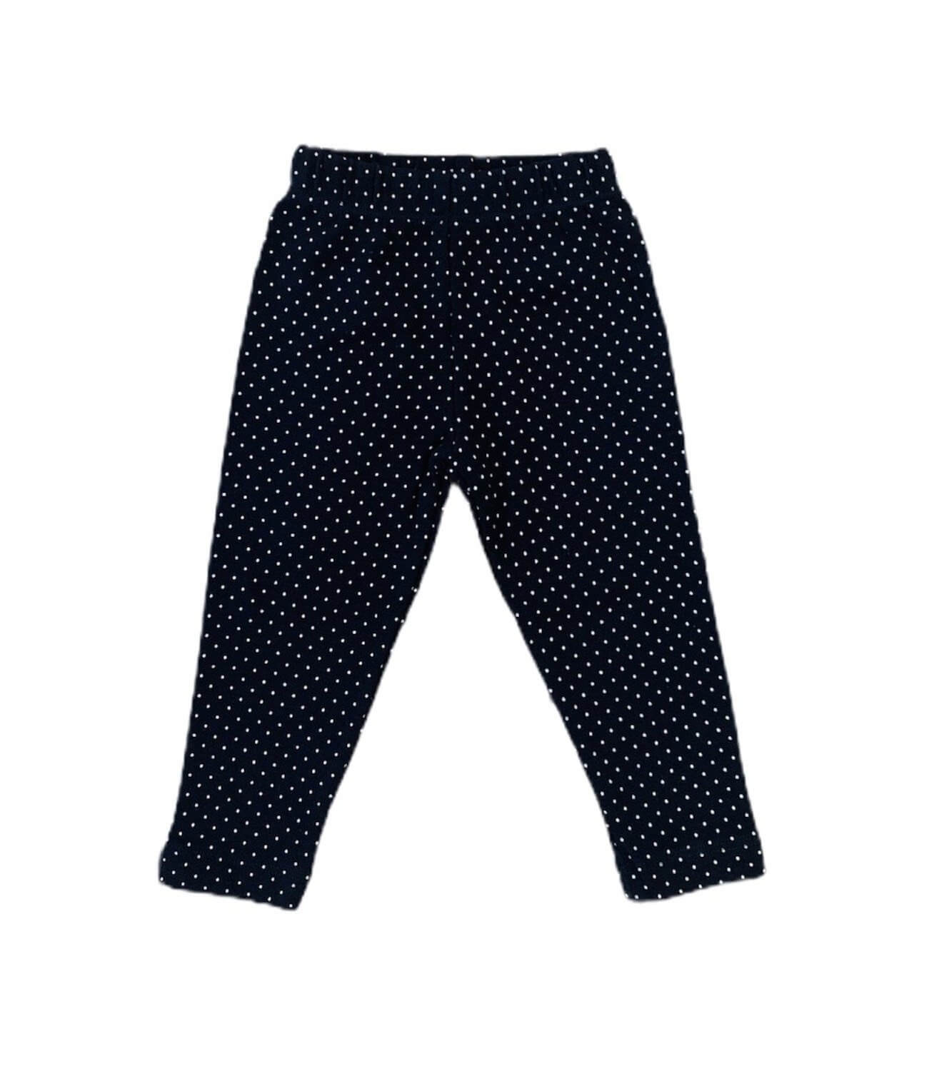 navy leggings with small white dots all over