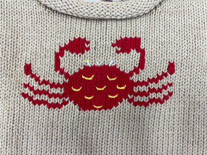 close up of crab knit