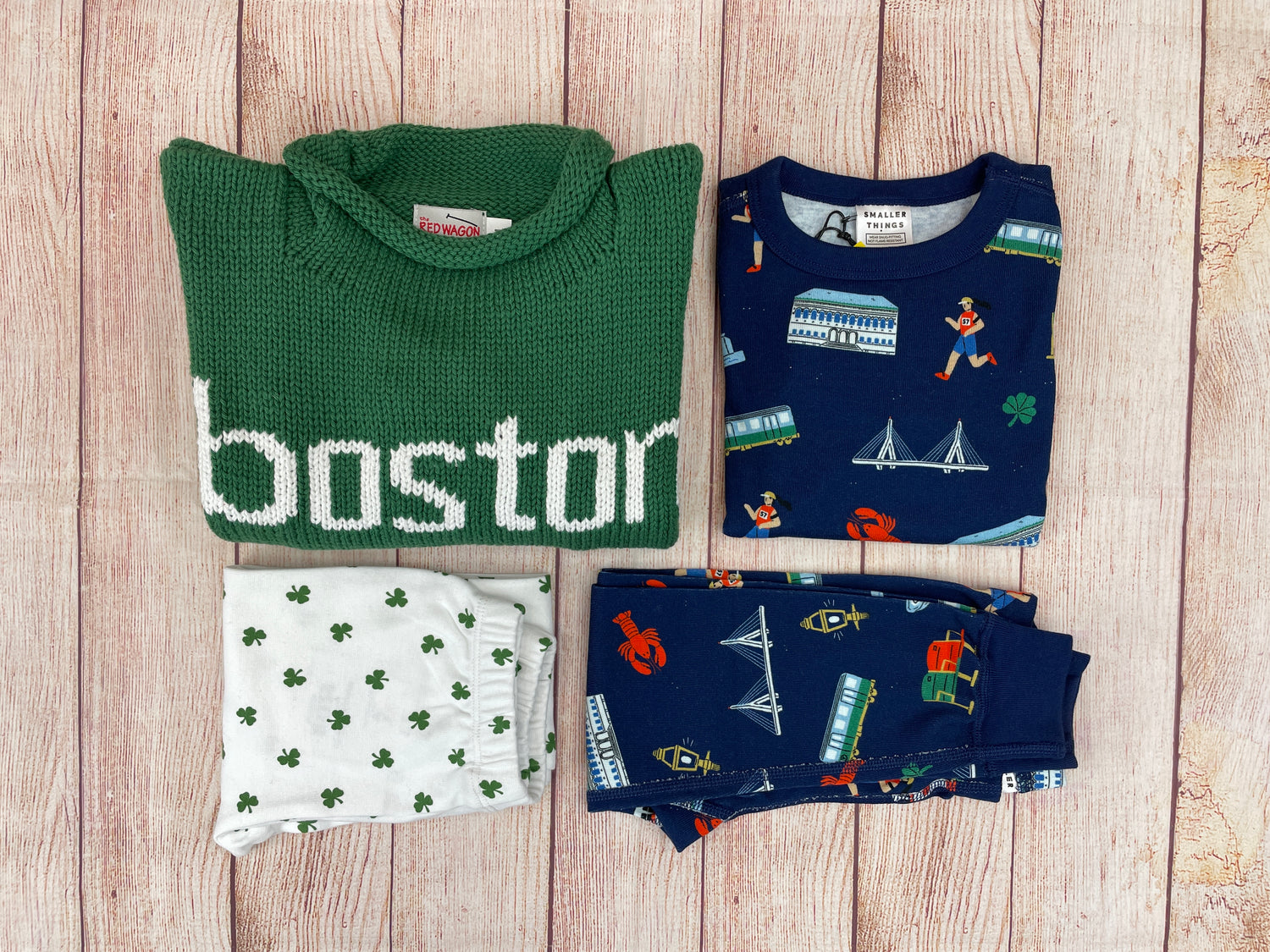 boston sweater and boston pajamas