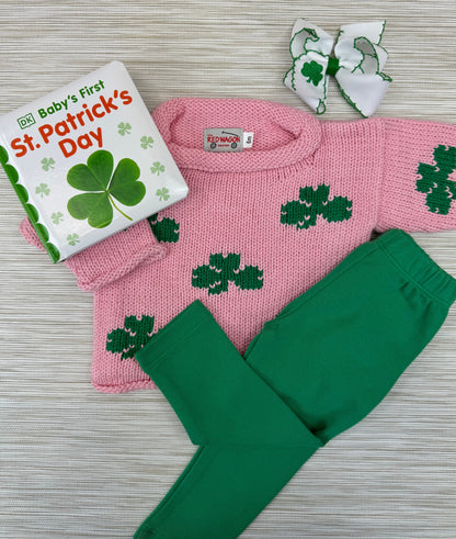 pink shamrock sweater outfit