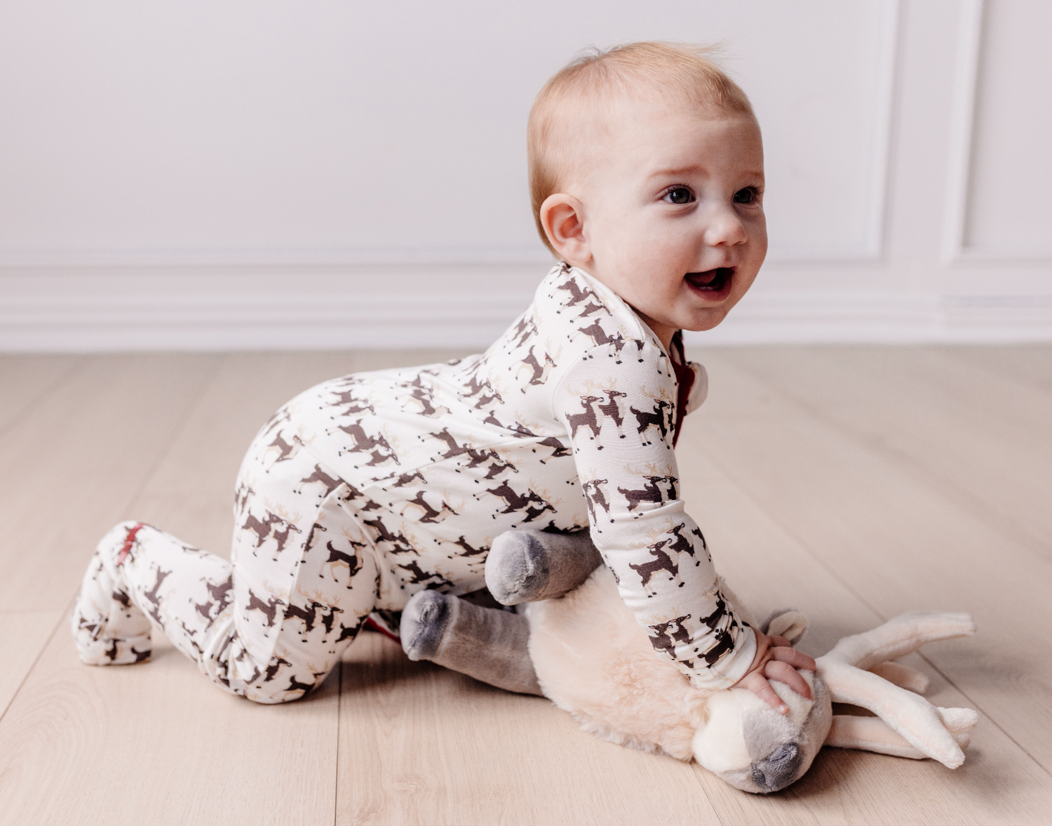 reindeer print footie