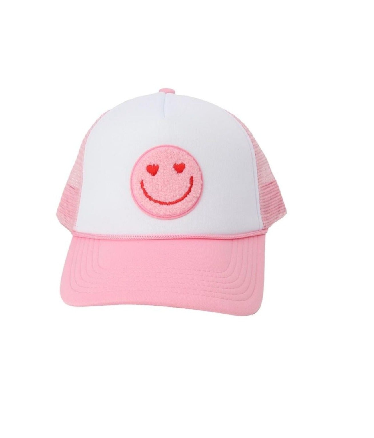 Casquette de camionneur Smiley blanche/rose pour enfants 