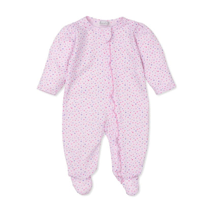 Pink Multi Hearts Ruffle Footie