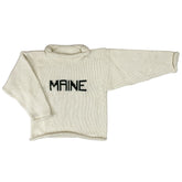 ivory sweater with hunter green MAINE knitted