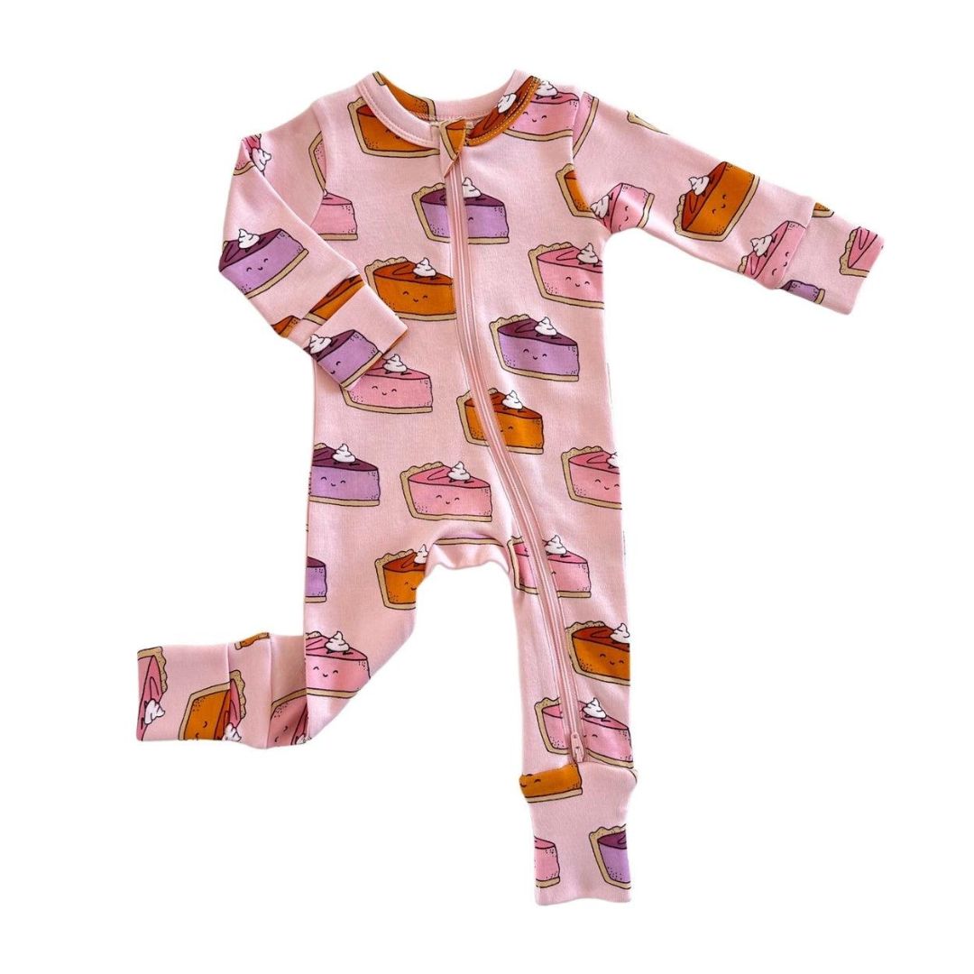 Pink Pumpkin Pie Organic 2 Way Zip Romper