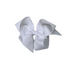 white grosgrain bow on hair clip