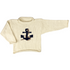 ivory roll neck sweater with navy anchor with rope knitted on front center