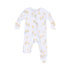 white baby footie with chicks design