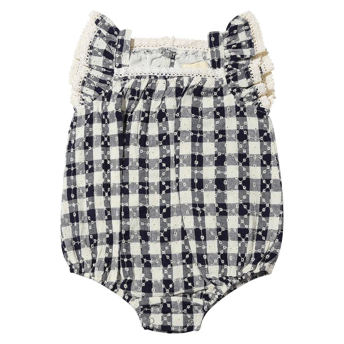 navy check baby bubble