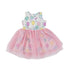 sleeveless dress with balloon print and pink tutu skirt