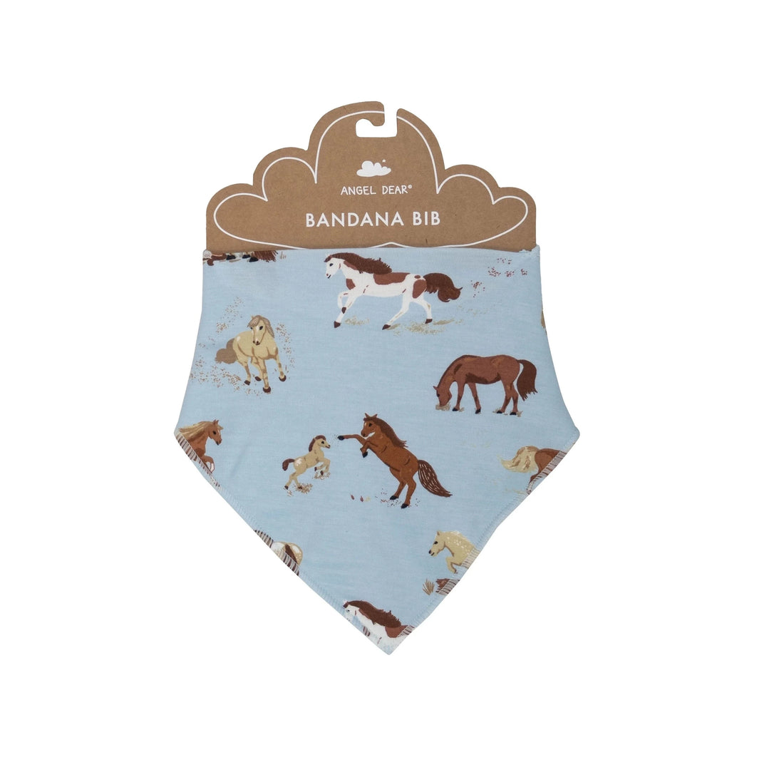 blue horses bandana bib