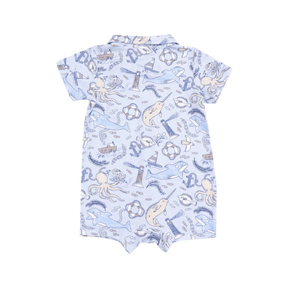 blue nautical notebook romper