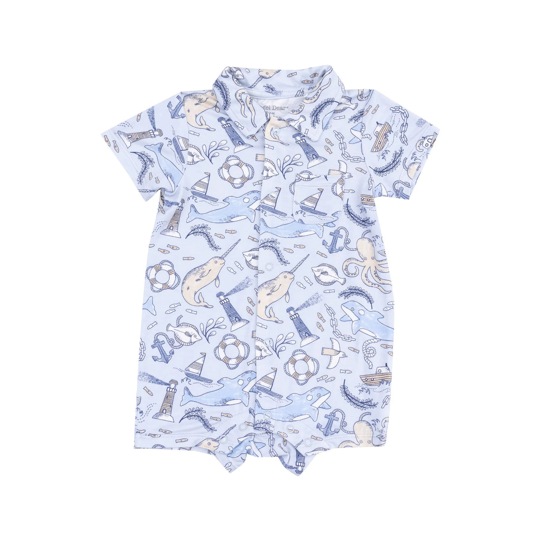 blue nautical notebook romper