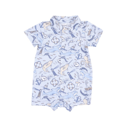 blue nautical notebook romper