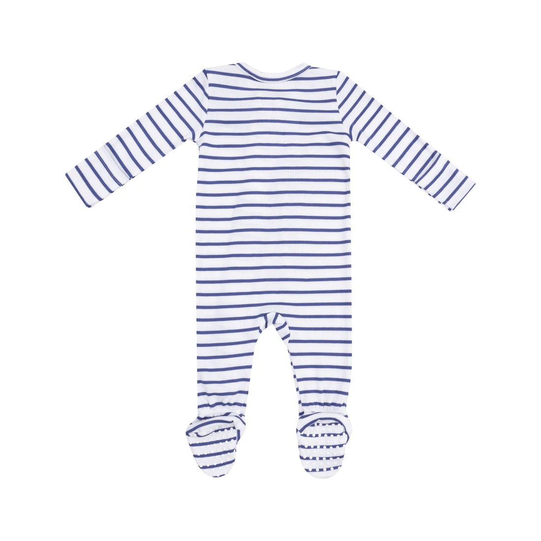navy stripe footie