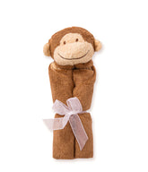 brown monkey baby blanket