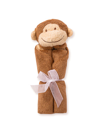 brown monkey baby blanket
