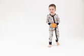 grey costumed ghosts baby halloween romper