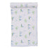 white blanket with blue golf designs all over