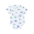 white polo onesie with golf print