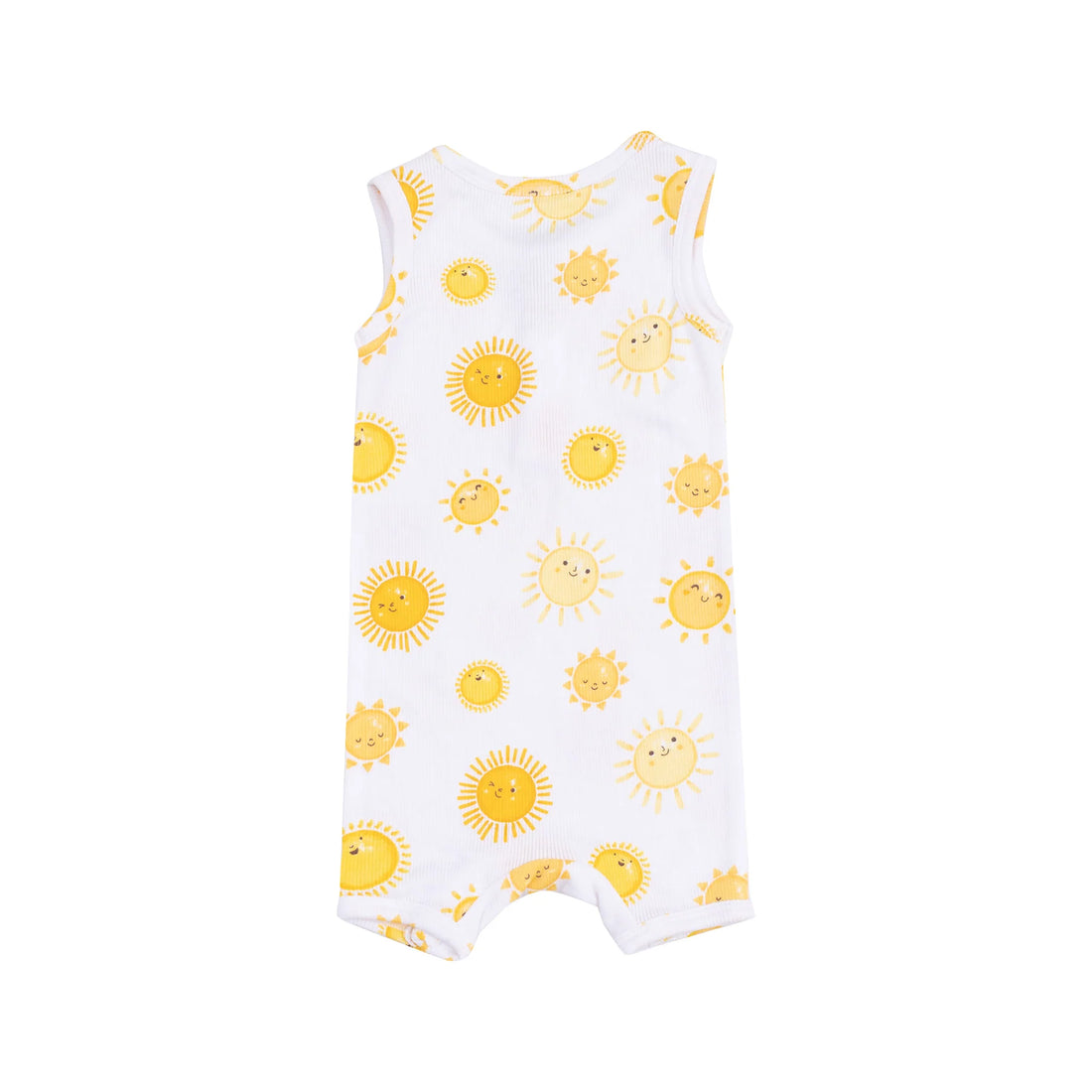 White Happy Suns Sleeveless Shortie Romper