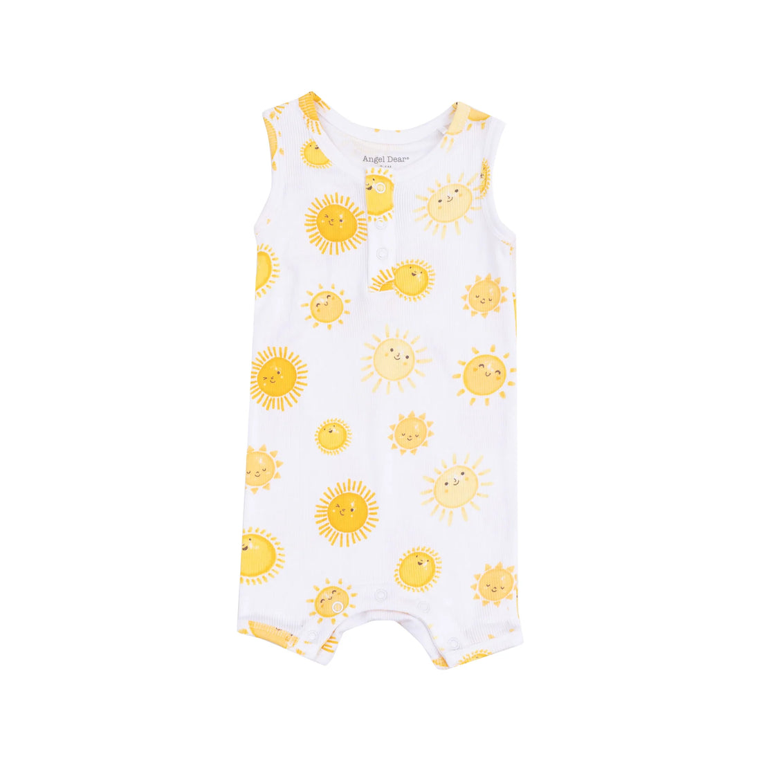 White Happy Suns Sleeveless Shortie Romper