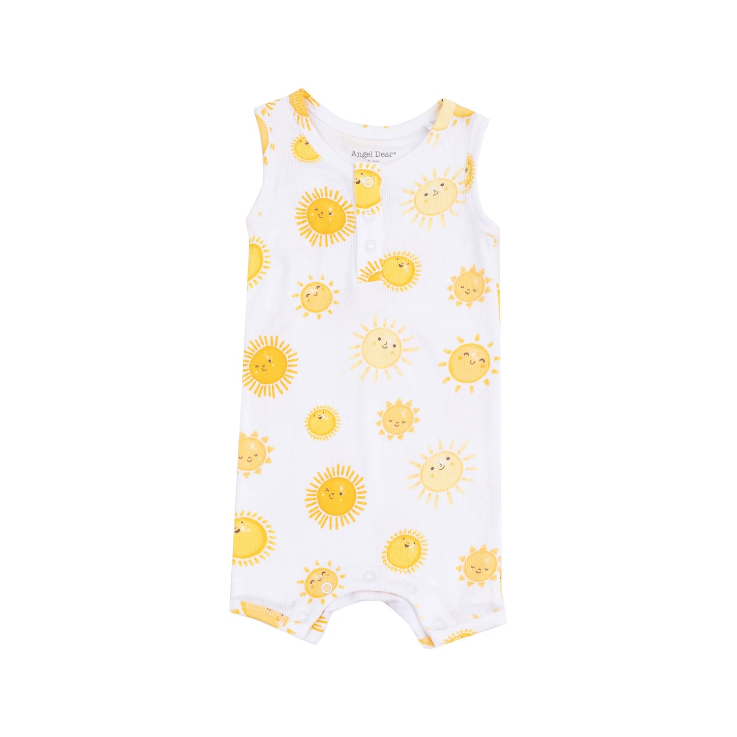 White Happy Suns Sleeveless Shortie Romper