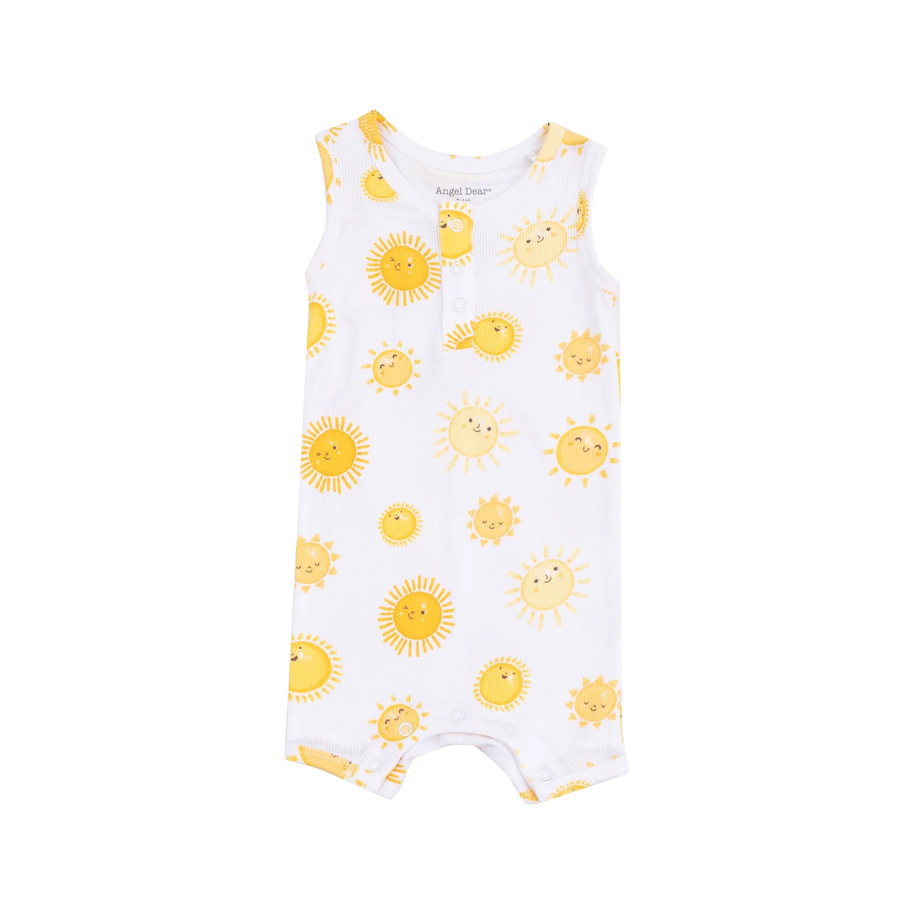 White Happy Suns Sleeveless Shortie Romper