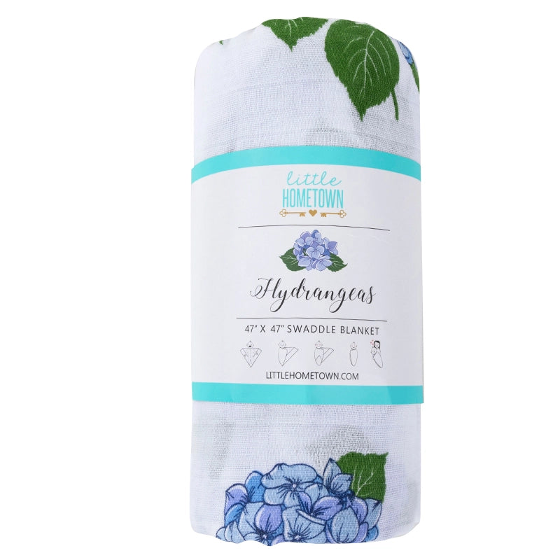 hydrangea swaddle blanket baby