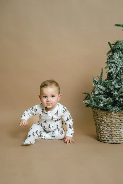 christmas themed mallard duck footie for baby