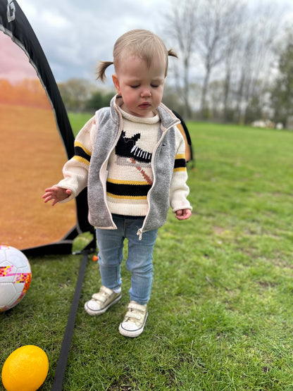 Pull à col roulé pour patins de hockey jaune ivoire et noir 