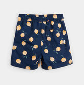 navy swim trunks with yellow lemons for kids