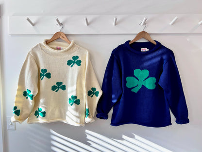 Pull Shamrock bleu marine pour femme 