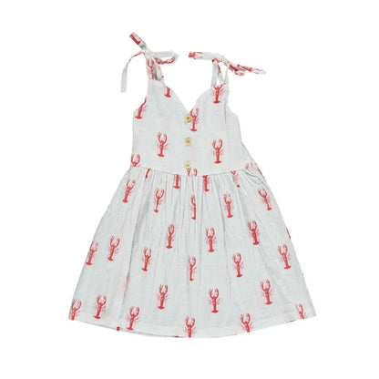 white summer lobster dress