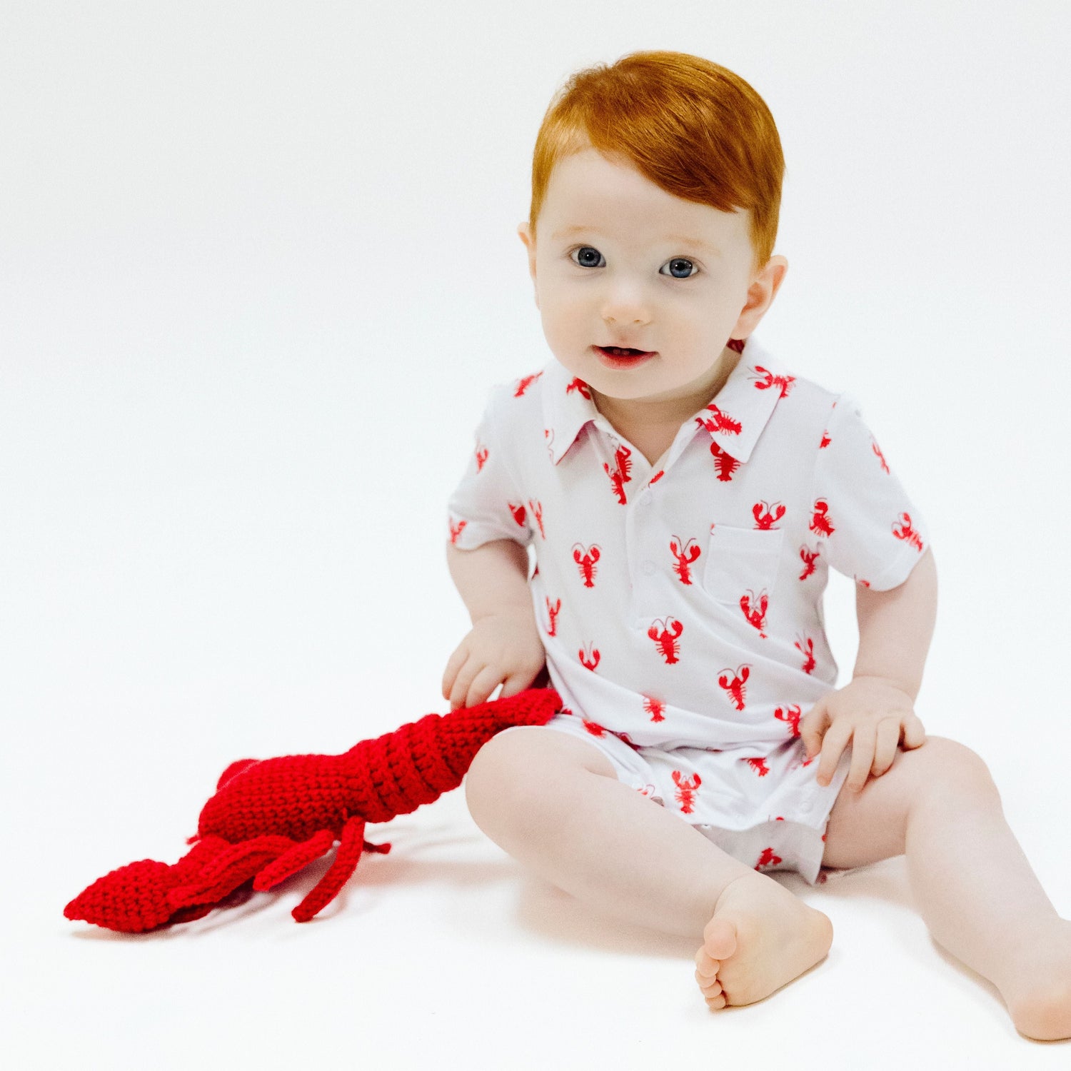 lobster baby romper