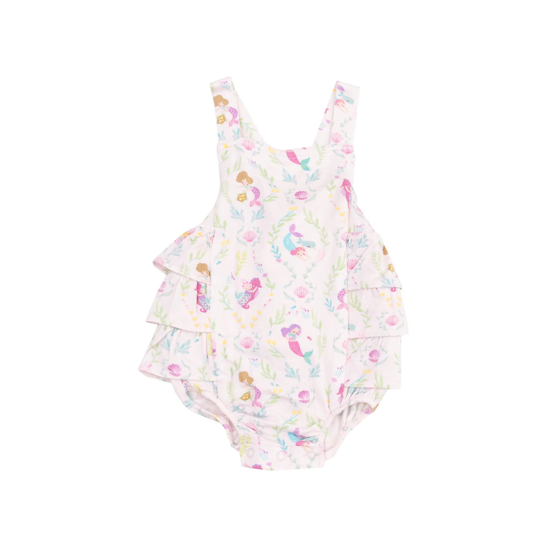 pink mermaids baby sunsuit outfit