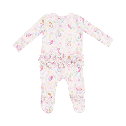 pink footie with mermaids all over
